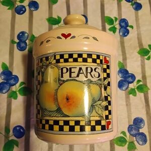Susan Winget Vintage Pear Canister Harvest Fair Pear 6 Inch Tea Container
